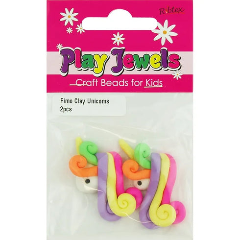 Unicorn Shape FIMO Clay Beads (available in 2 colours)